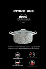 Load image into Gallery viewer, Stone-Age 18 cm Çizilmez Yanmaz Yapışmaz İndüksiyonlu Derin Tencere