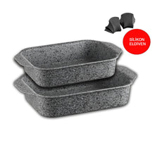 Load image into Gallery viewer, Stone-Age 2'li Çizilmez, Yanmaz, Yapışmaz Fırın Tepsisi (30X22 CM / 35X25 CM)