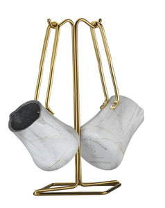 Brioni Marble 3 Parça Granit Cezve Takımı Beyaz