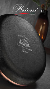 Brioni Royal Stone 7 Parça Antrasit&Bakır Taş Granit Tencere Seti