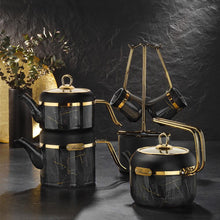 Görseli Galeri görüntüleyiciye yükleyin, Brioni Selection Granit Takım Çaydanlık Siyah