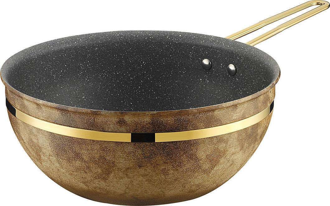 Brioni Royal Stone 26 cm Granit Wok Tava Kaplangözü&Altın