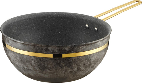 Brioni Royal Stone 26cm Granit Wok Tava Kumaşı&Altın